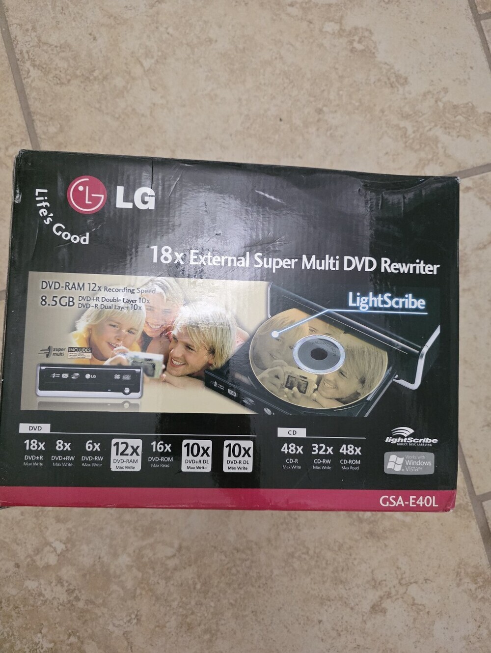 LG GSA-E40L External Super Multi DVD Rewriter USB Black NEW IN BOX​